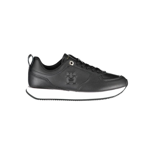 Tommy Hilfiger Black Leather Women Sneaker TO-26141-EU36/US6