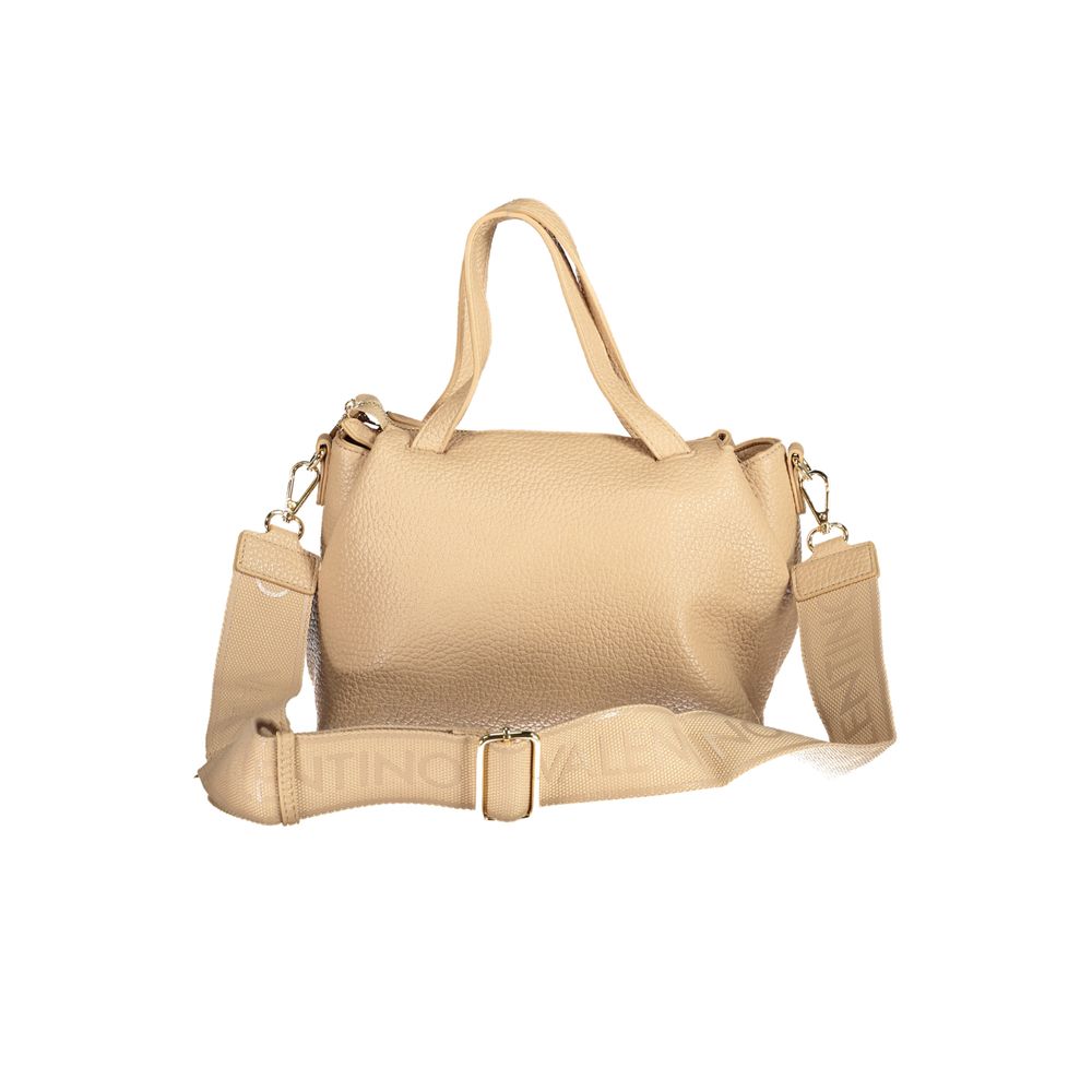 Mario Valentino Beige Polyethylene Women Handbag with detachable strap and zip closure