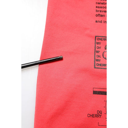 Dolce & Gabbana Red Cotton Lettering Print Crew Neck T-shirt