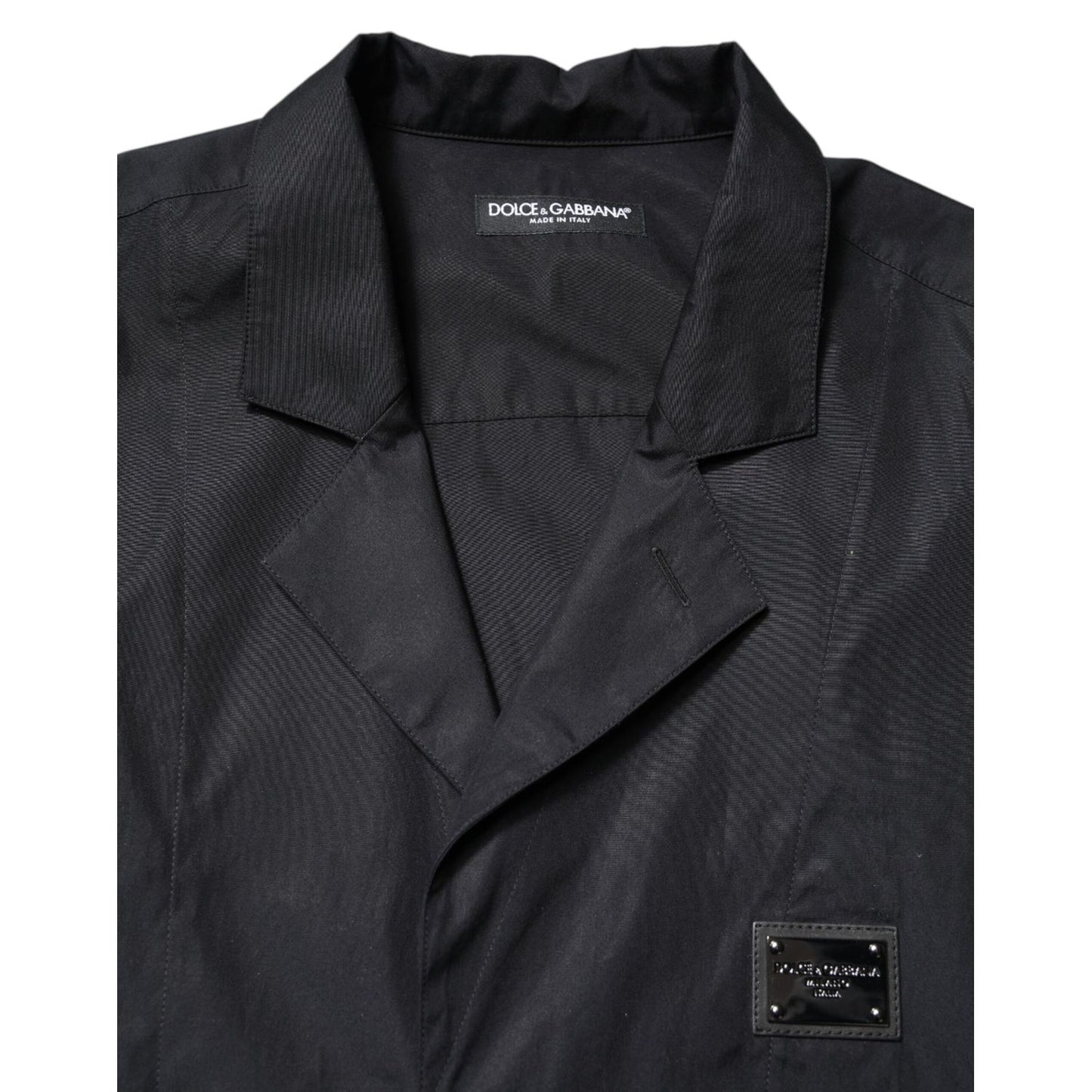 Dolce & Gabbana Black Short Sleeves Button Down Casual Shirt