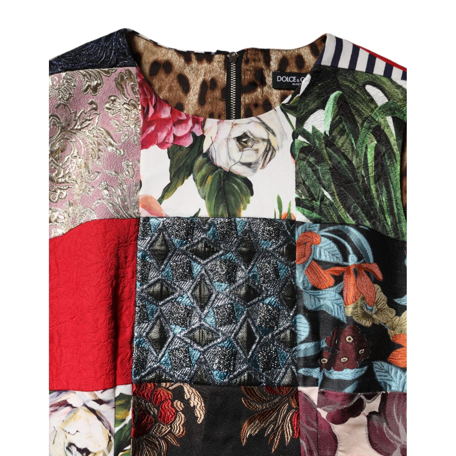 Dolce & Gabbana Multicolor Patchwork Sleeveless Sheath Dress