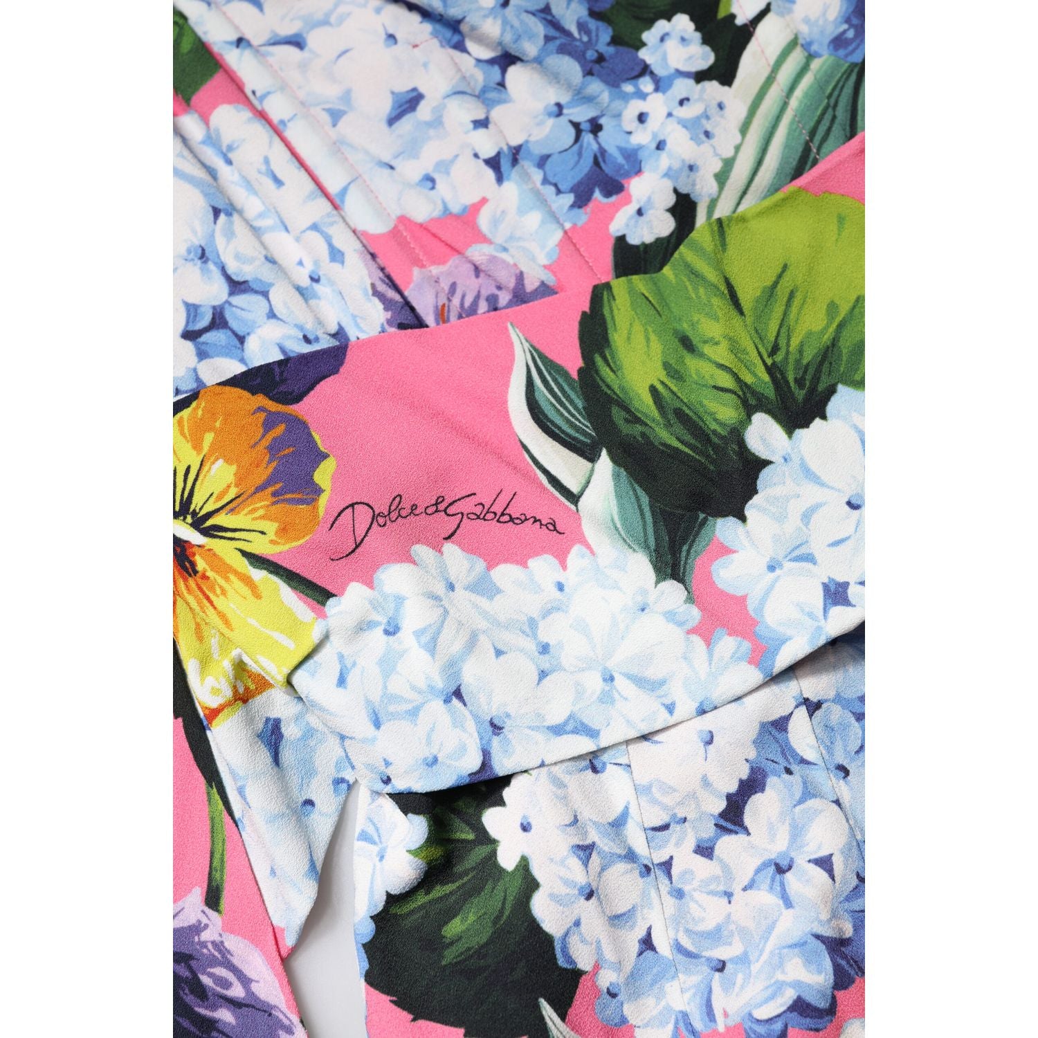 Dolce & Gabbana Multicolor Floral Pleated Sheath Midi  Dress