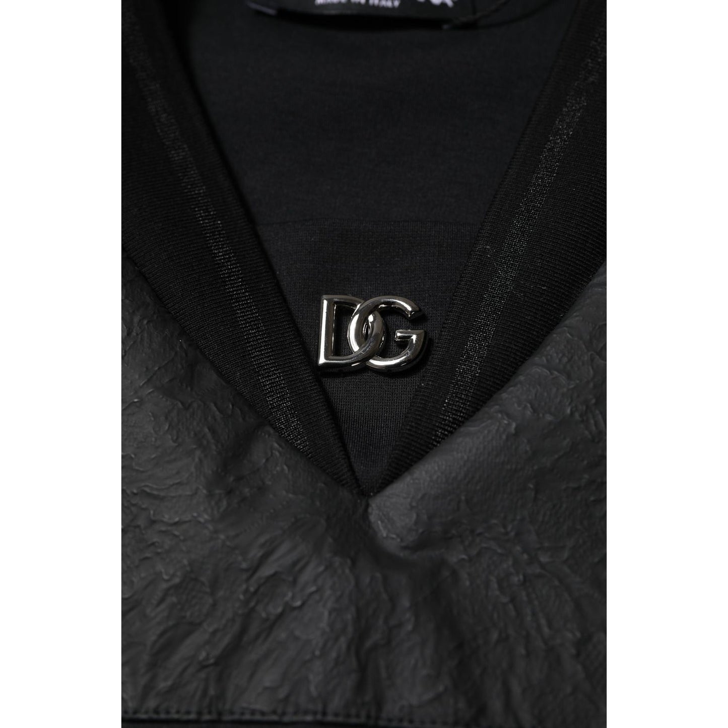 Dolce & Gabbana Black Cotton Short Sleeves V-neck T-shirt