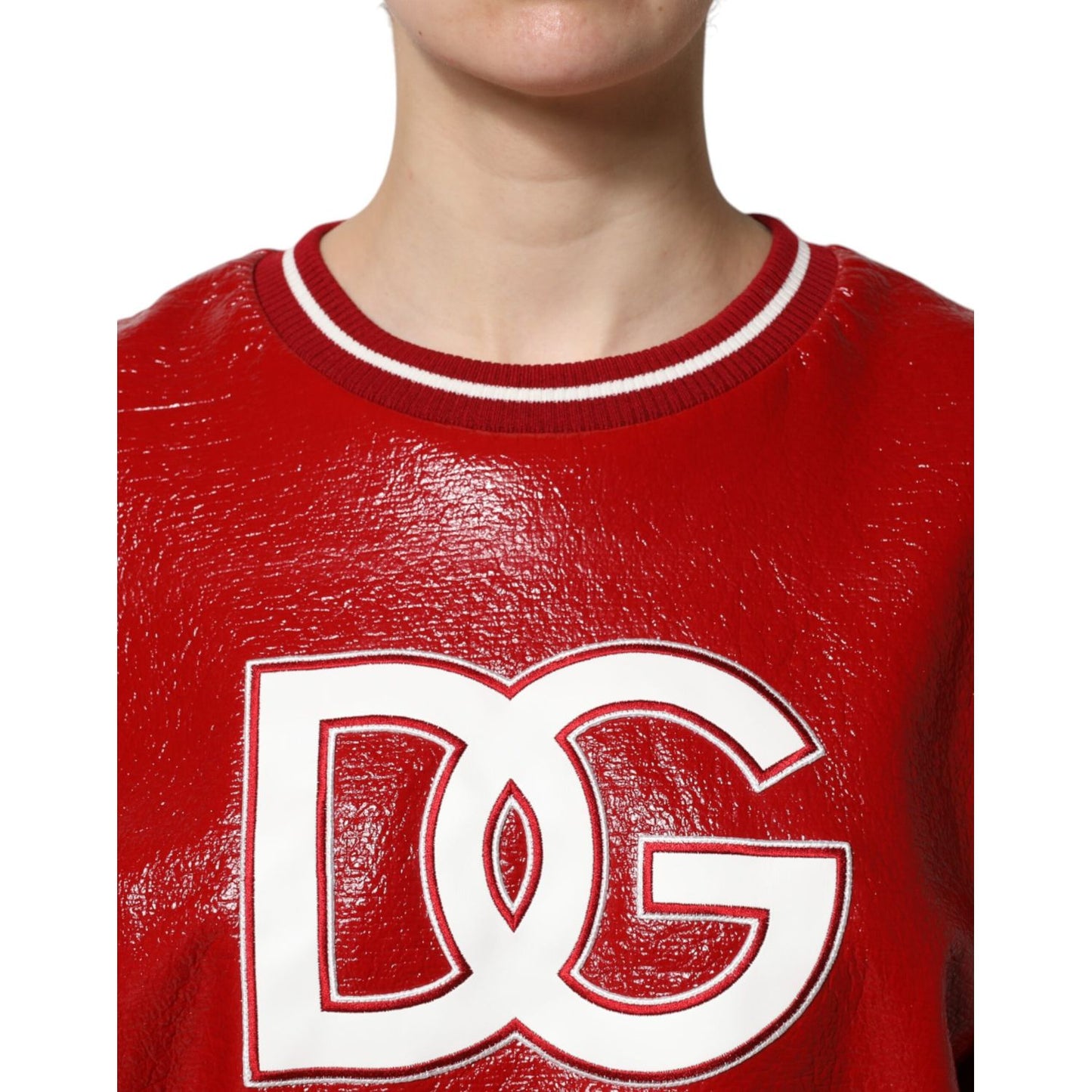 Dolce & Gabbana Red Wool DGLogo Embroidery Pullover Sweater