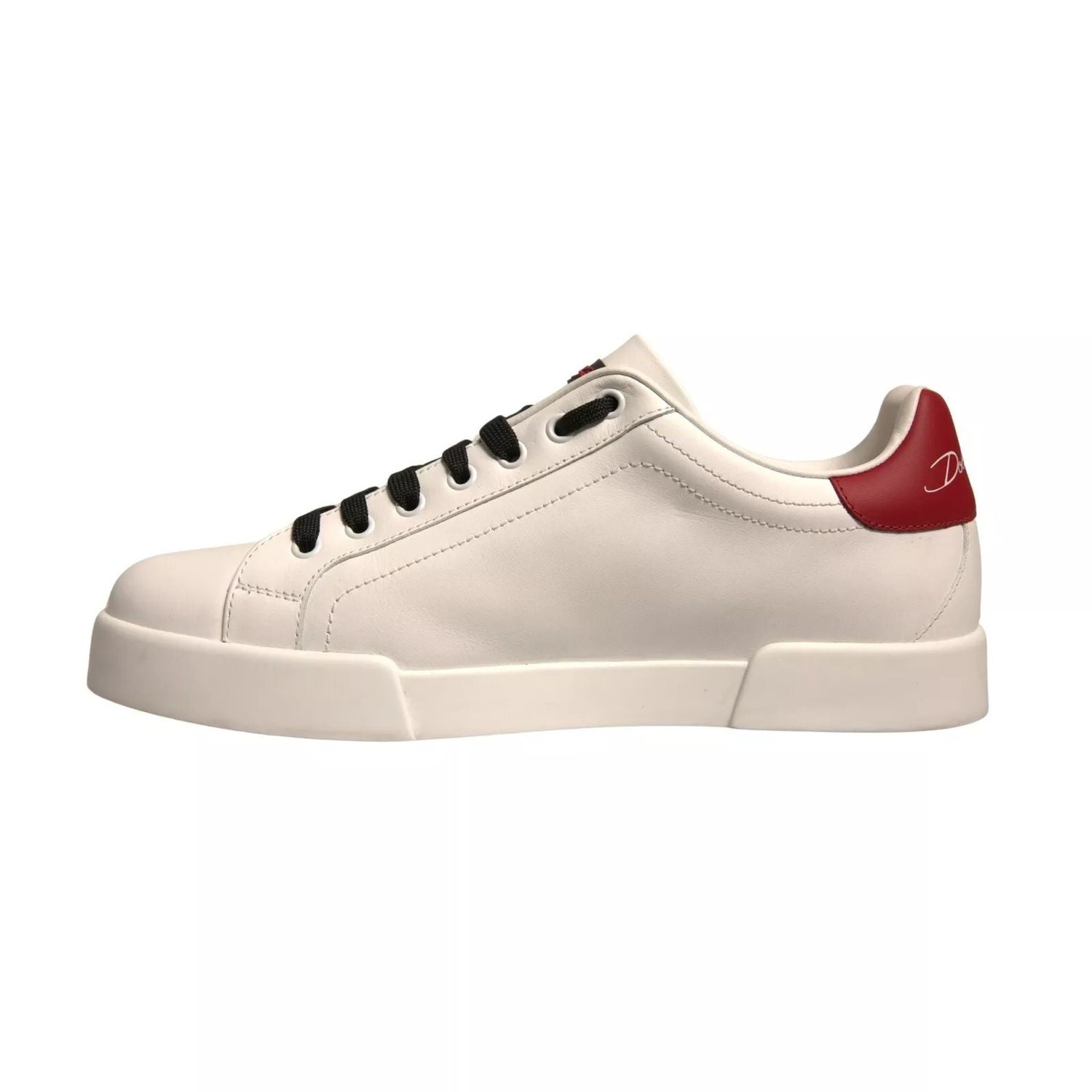Dolce & Gabbana White Leather DG Logo Low Top Sneaker Shoes