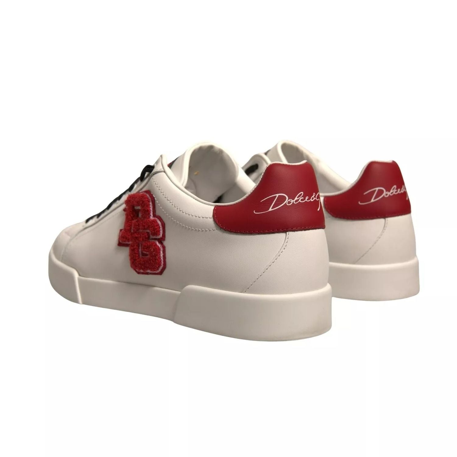 Dolce & Gabbana White Leather DG Logo Low Top Sneaker Shoes