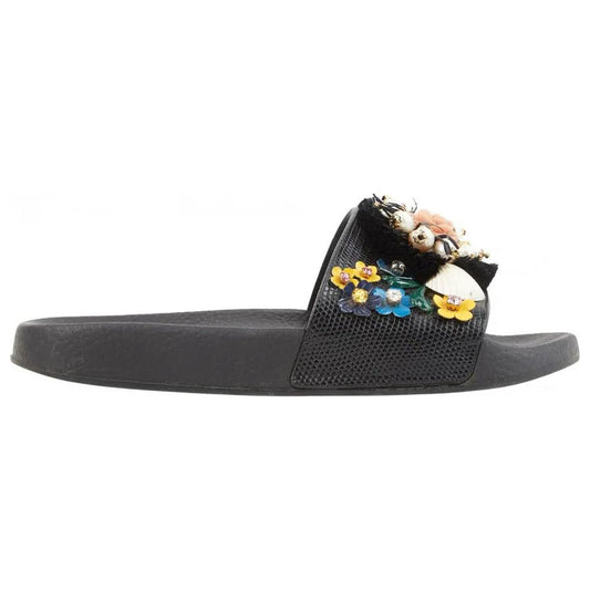 Dolce & Gabbana Black Cotton Sandal