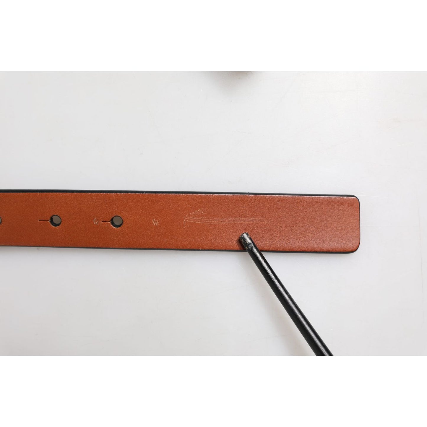 Dolce & Gabbana Brown Leather Gold Rectangle Buckle Belt