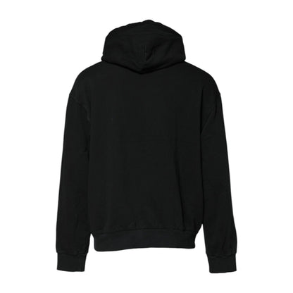 Dolce & Gabbana Black Logo Full Zip Hooded Men Sweatshirt Sweater