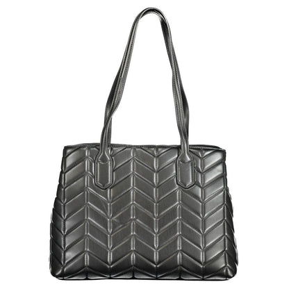 Mario Valentino Black Polyethylene Women Handbag with shoulder handles and spacious pockets