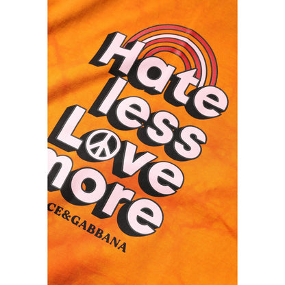 Dolce & Gabbana Orange Purple Printed Round Neck T-shirt