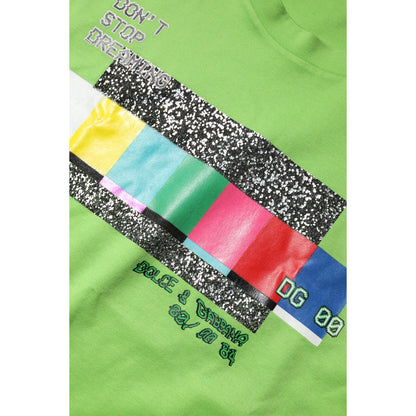 Dolce & Gabbana Green Graphic Printed Round Neck T-shirt