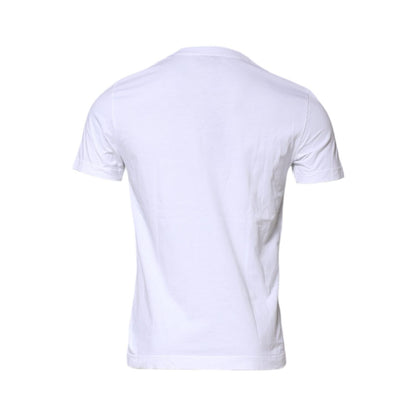 Dolce & Gabbana White Cotton Men Crew Neck Tee T-shirt