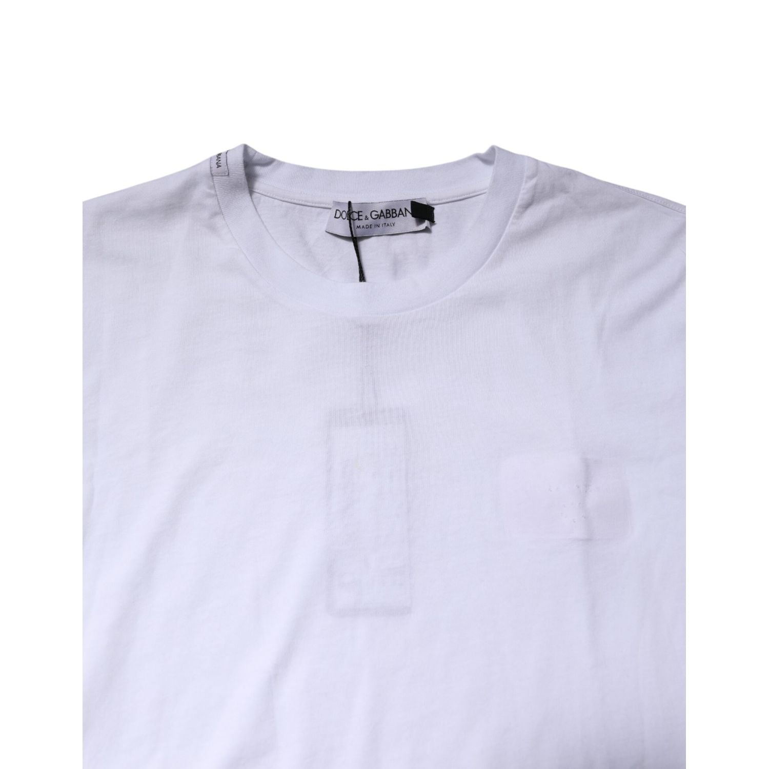 Dolce & Gabbana White Cotton Men Crew Neck Tee T-shirt