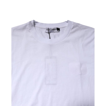 Dolce & Gabbana White Cotton Men Crew Neck Tee T-shirt