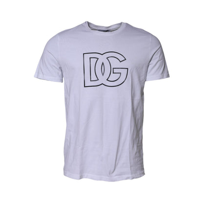Dolce & Gabbana White DG Logo Print Short Sleeves T-shirt