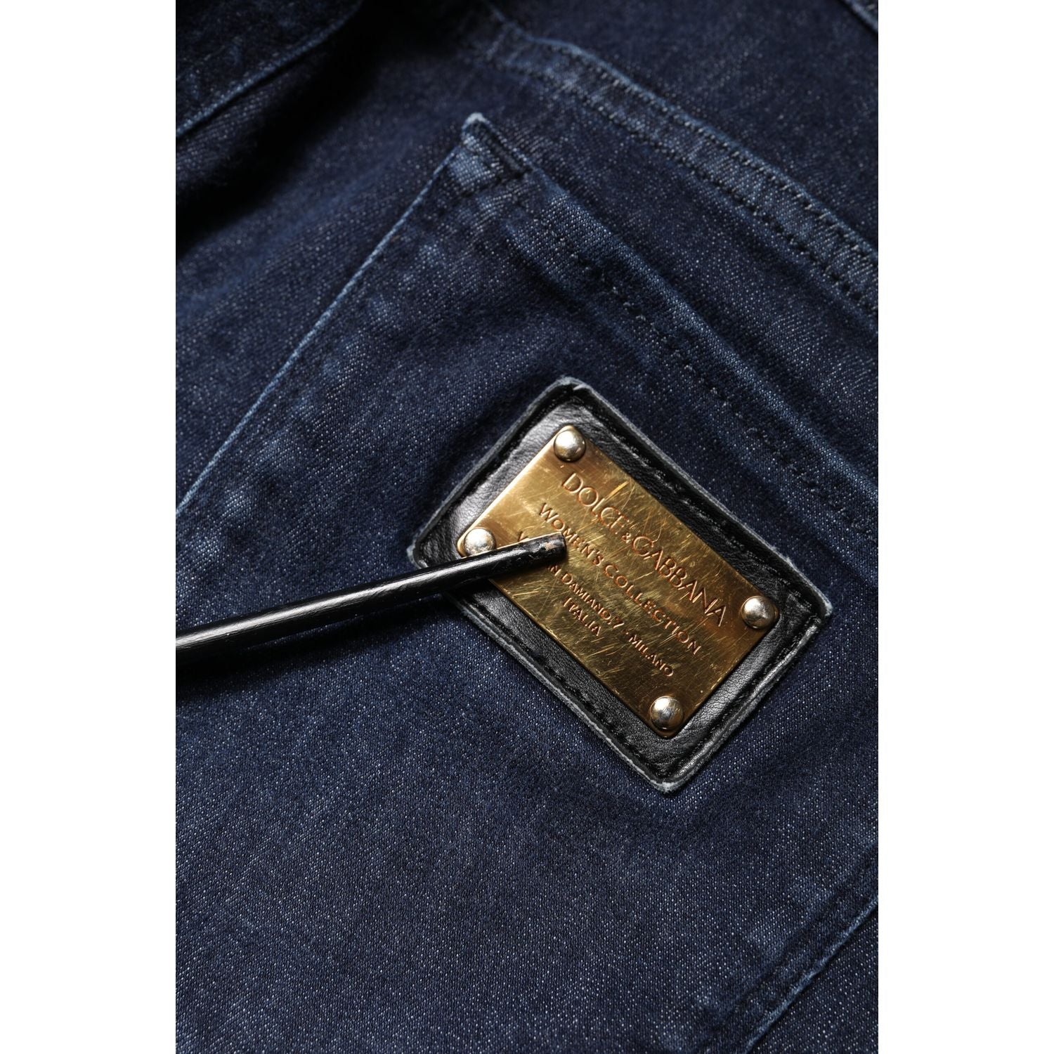 Dolce & Gabbana Dark Blue Cotton Skinny Cropped Denim Jeans