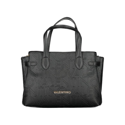 Mario Valentino Black Polyethylene Handbag with handles, adjustable straps, compartments, central pocket, and protective feet