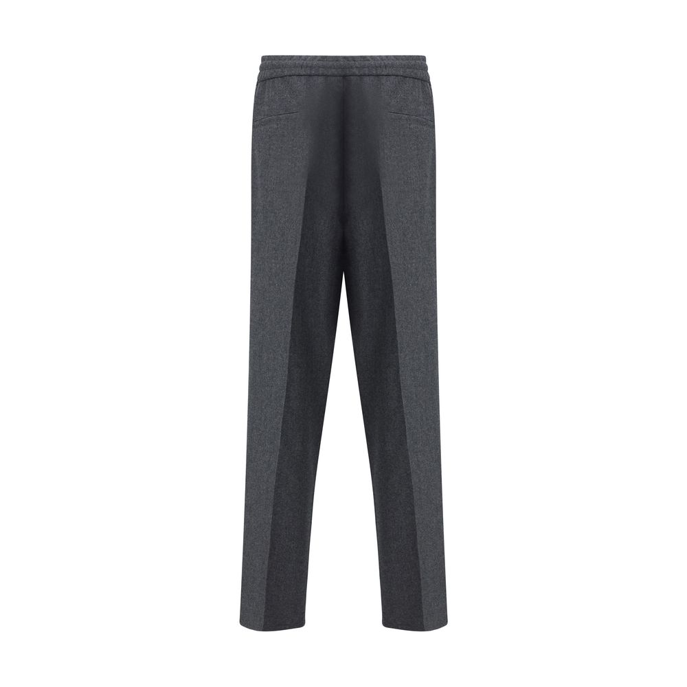 Brunello Cucinelli Gray Fleece Wool Casual Pants