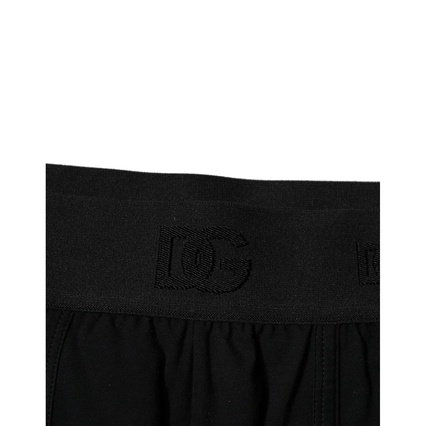 Dolce & Gabbana Black Cotton Stretch Regular Boxer Underwear