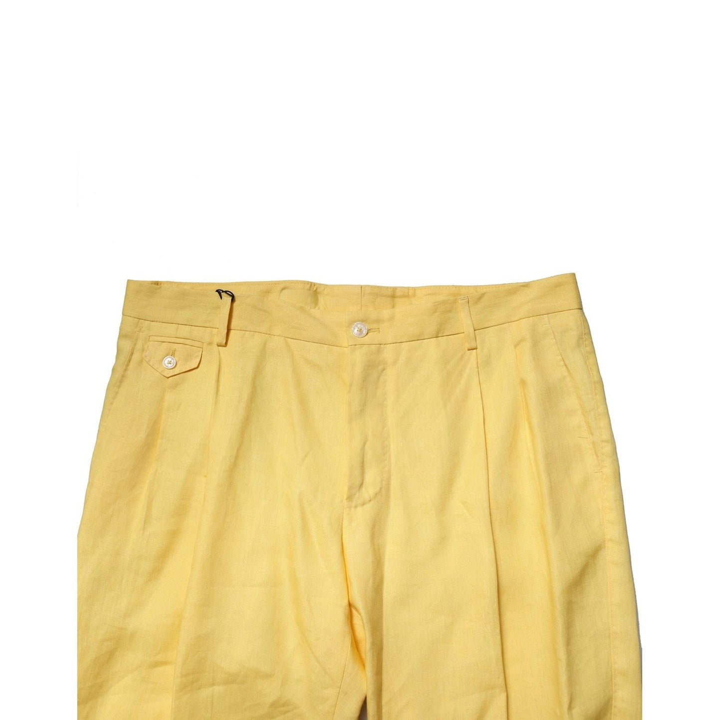 Dolce & Gabbana Yellow Flax Tapered Dress Men Pants PAN76440-50