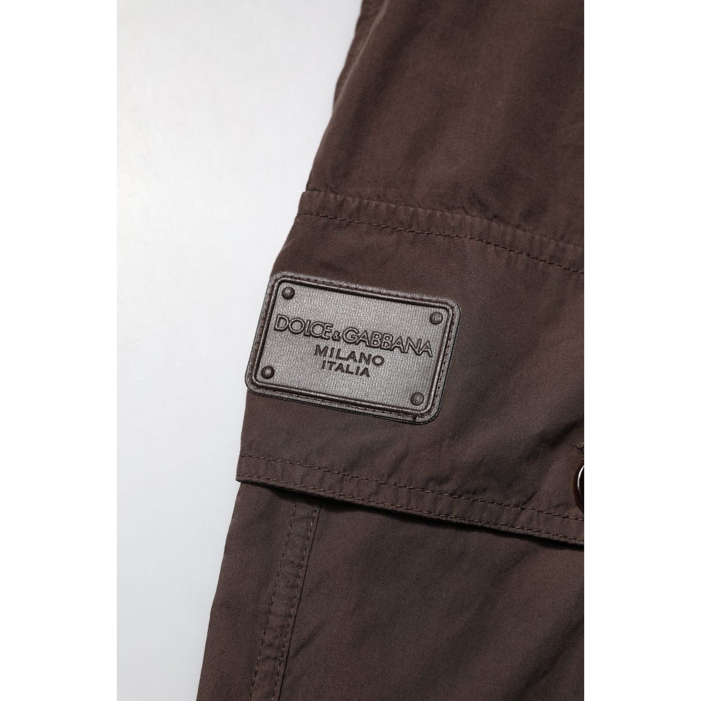 Dolce & Gabbana Brown Cotton Cargo Jogger Men Pants