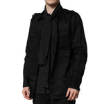 Dolce & Gabbana Black Polka Dot Linen Silk Men Casual Shirt TSH90652-40