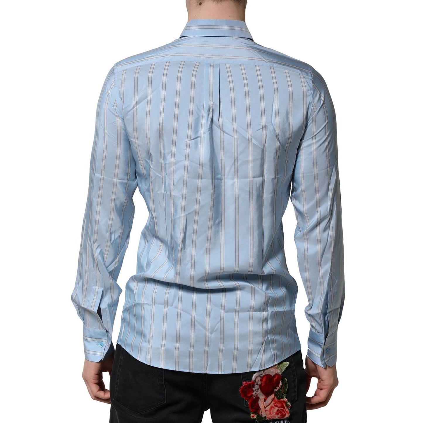 Dolce & Gabbana Light Blue MARTINI Striped Formal Dress Shirt