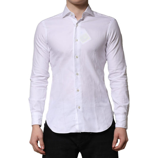 Barba Napoli White Long Sleeves Collared Dress Formal Shirt