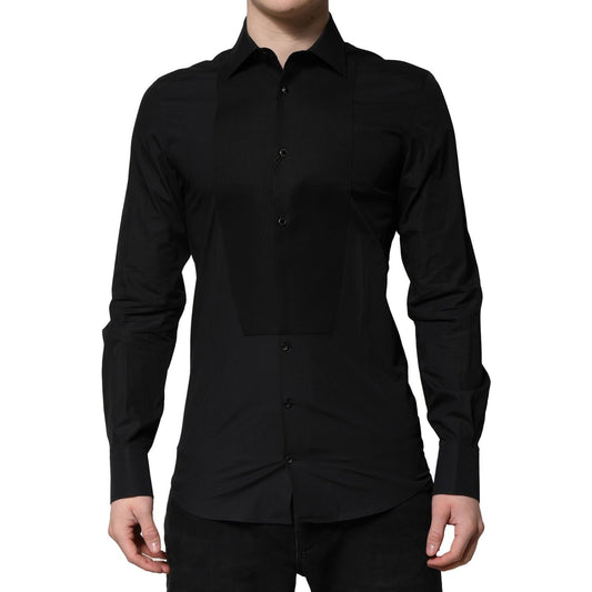 Dolce & Gabbana Black GOLD Long Sleeves Dress Formal Shirt