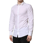 Dolce & Gabbana White GOLD Long Sleeves Dress Formal Shirt