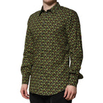 Dolce & Gabbana Multicolor Cotton Cactus GOLD Men Formal Shirt