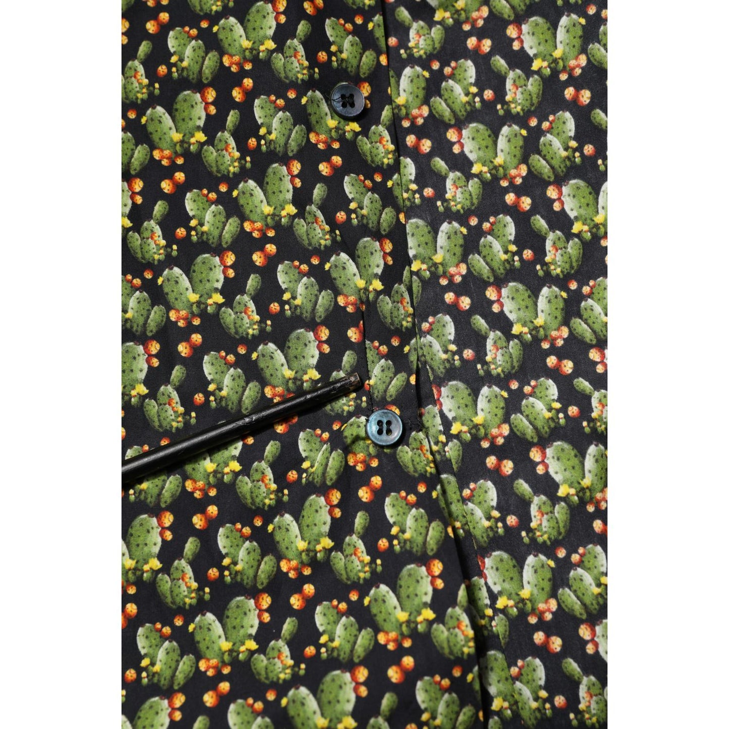 Dolce & Gabbana Multicolor Cotton Cactus GOLD Men Formal Shirt