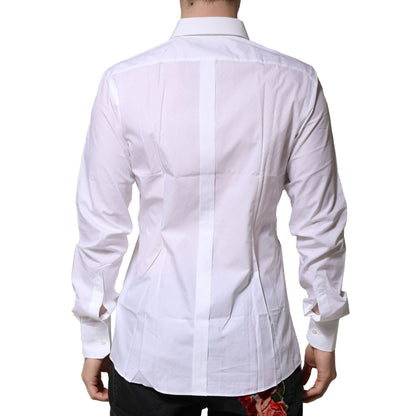 Dolce & Gabbana White GOLD Long Sleeves Men Dress Formal Shirt