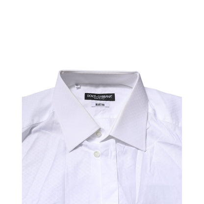 Dolce & Gabbana White MARTINI Long Sleeves Men Formal Shirt