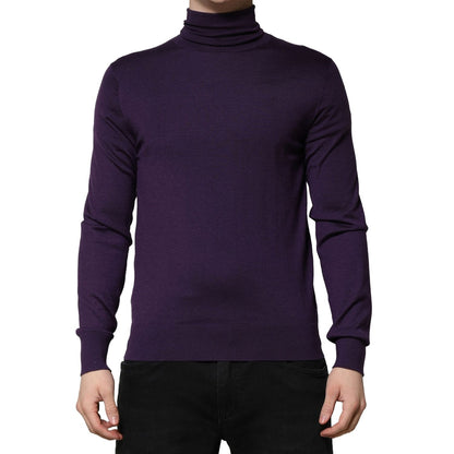 Dolce & Gabbana Purple Cashmere Turtleneck Pullover Sweater