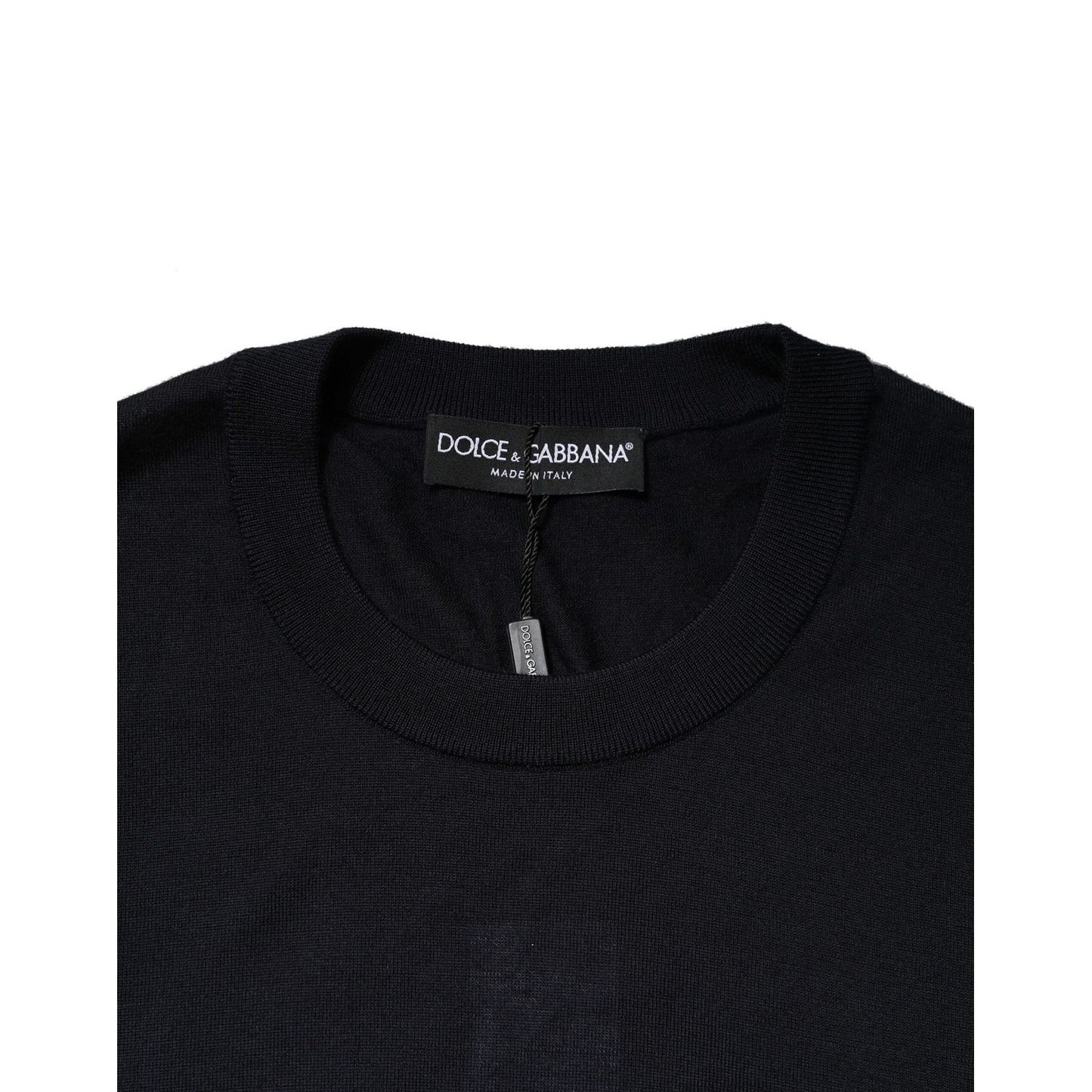 Dolce & Gabbana Black Cashmere Crew Neck Sweatshirt Sweater