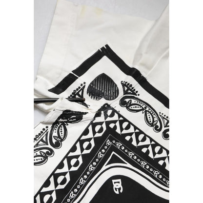 Dolce & Gabbana White Bandana Crew Neck Short Sleeves T-shirt