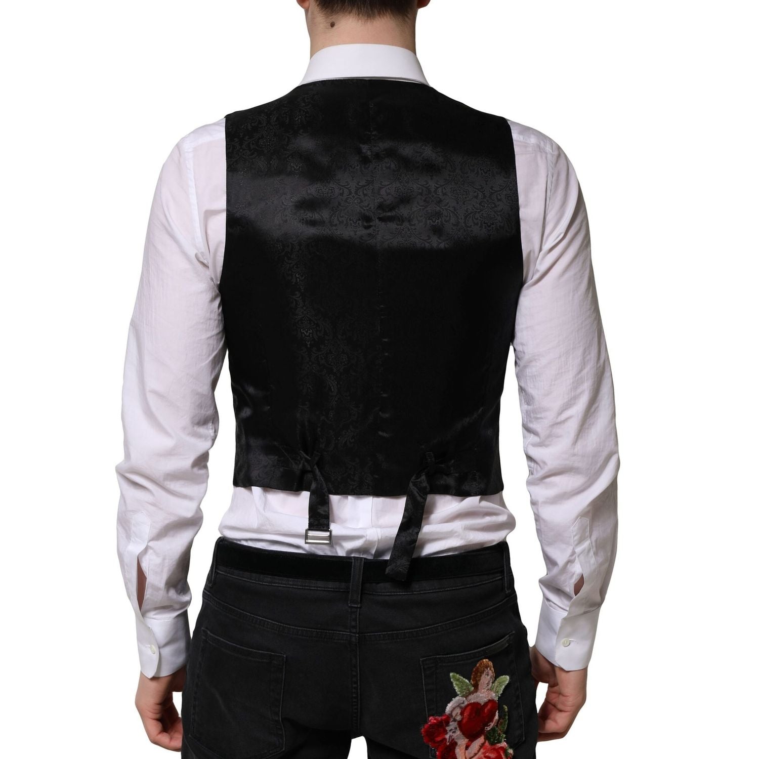 Dolce & Gabbana Gray Wool Dress Formal Men Waistcoat Vest