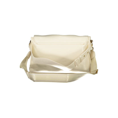 Open view of Mario Valentino Beige Polyethylene Women Handbag showing spacious interior and stylish design.
