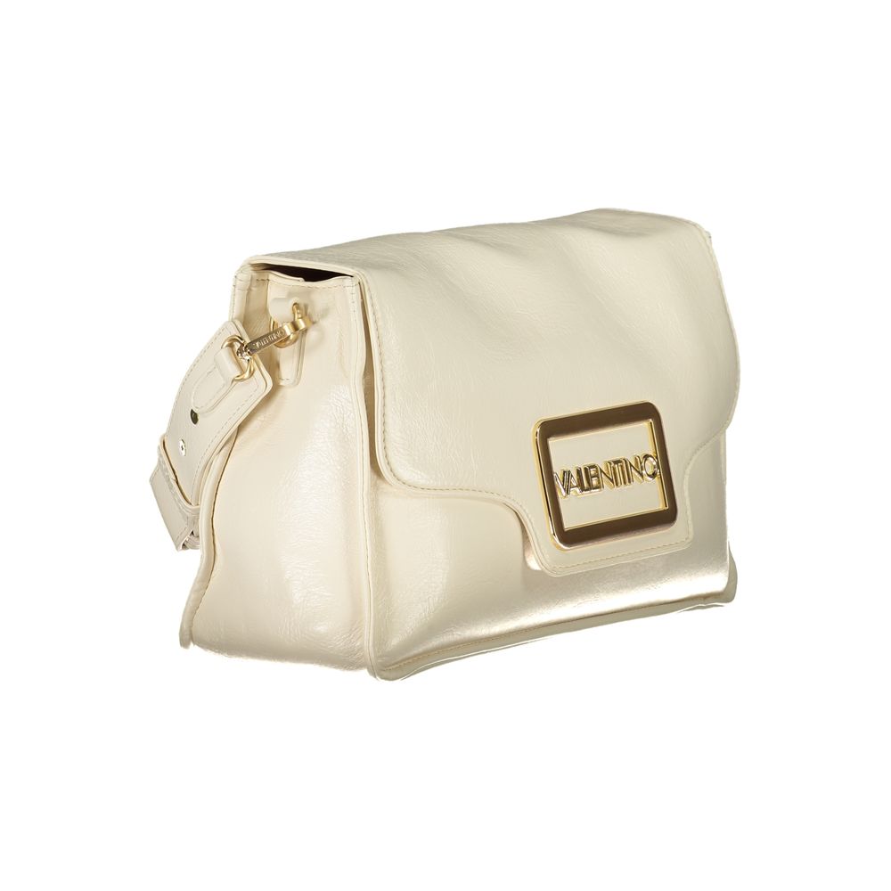 Mario Valentino Beige Polyethylene Women Handbag with detachable handle and adjustable strap