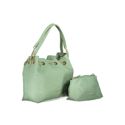 Mario Valentino Green Polyethylene Handbag with adjustable straps and logo detailing.