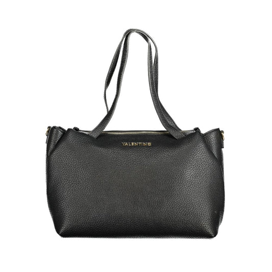 Mario Valentino Black Polyethylene Women Handbag with dual handles and zip closure for fashionable functionality.