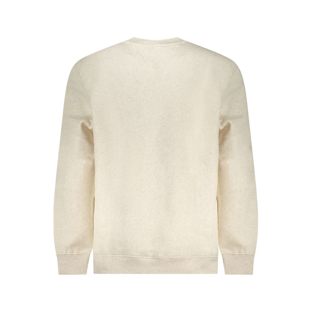 Back view of Tommy Hilfiger Beige Cotton Men Sweater with long sleeves and crew neck.