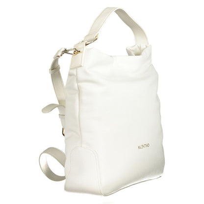 Elegant Mario Valentino White Polyethylene Women Handbag with versatile handles and removable shoulder strap, perfect for stylish organization.