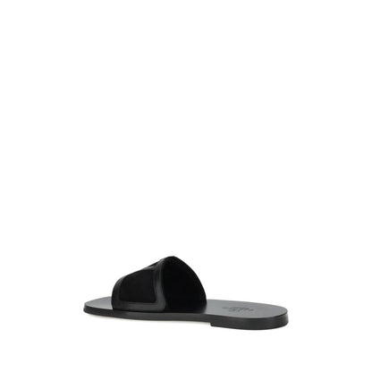 Valentino Garavani Black Calf Leather Bos Taurus Sandals