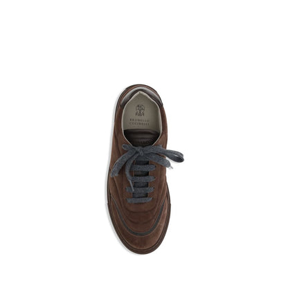 Brunello Cucinelli Brown Rubber Low Top Sneakers
