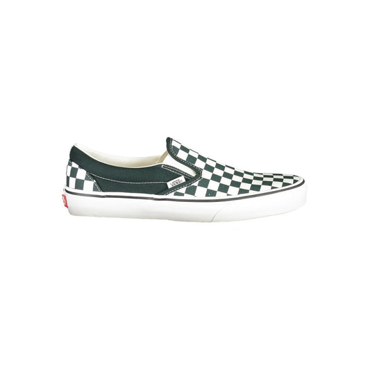 Vans Black Polyester Men Sneaker with checkered pattern and Vans logo, ideal for stylish comfort and bold statement fashion.