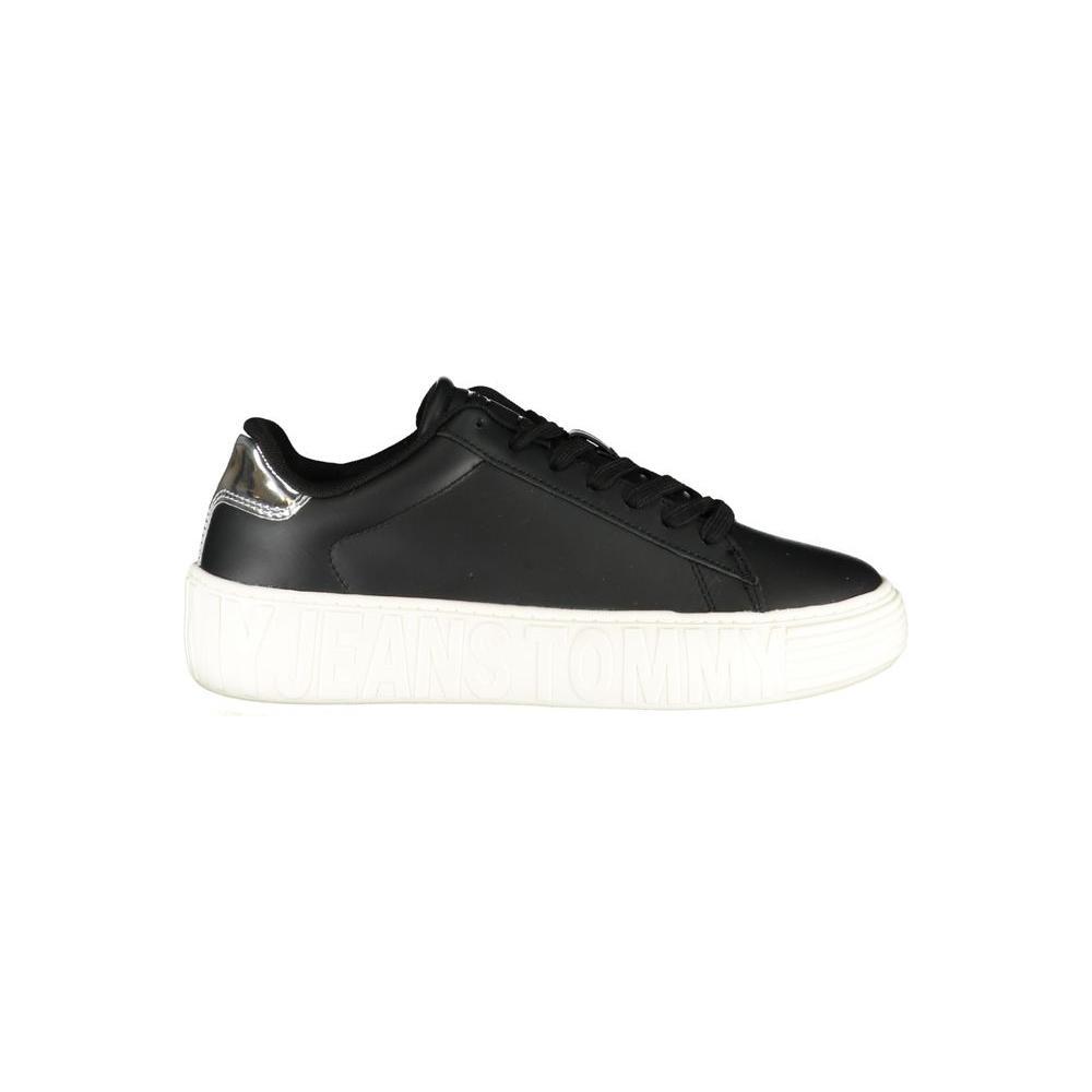 Tommy Hilfiger Black Leather Women Sneaker TO-25023-EU36/US6