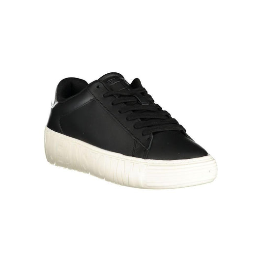 Tommy Hilfiger Black Leather Women Sneaker TO-25023-EU36/US6